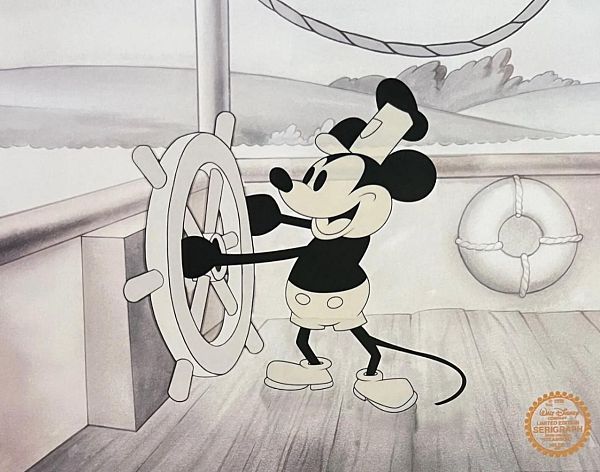 DISNEY-MICKEY-MOUSE-STEAMBOAT-WILLIE-LIMITED-EDITION-ANIMATION-CEL