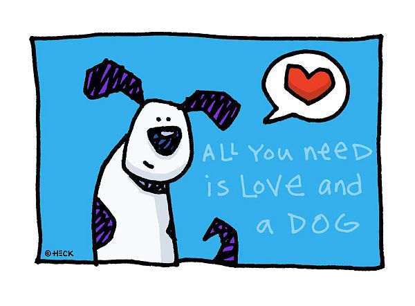 Ed Heck "All you need is love and a dog" - Fineart Print - 25 x 35 cm