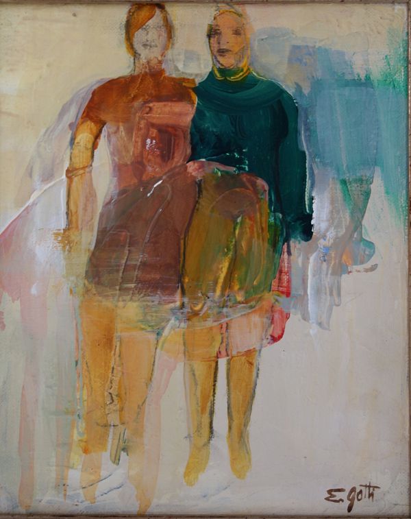 Elena Gatti "Frauen III" Acryl auf Leinwand 27 x 22 cm