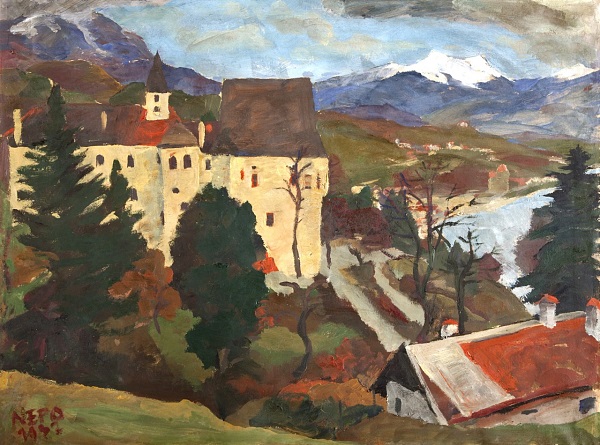Ernst Nepo "Schloss Weiherburg" Tempera, 1932