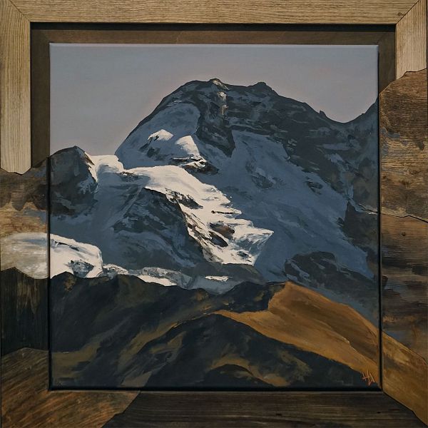 Harald Wilberger "Olperer" Öl auf Leinwand 80,5 x 80,5 cm