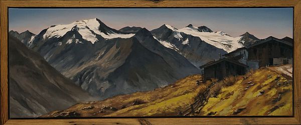 Harald Wilberger "Stubaier Gletscher" Öl auf Leinwand 55,5 x 128 cm