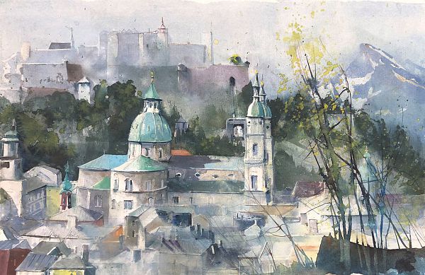 Heinz Hofer "Salzburg" 2012 - Aquarell - 32 x 48 cm