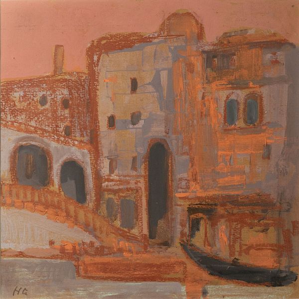 Hilde Goldschmidt "Venedig um 1960" - Mischtechnik - 35 x 35 cm