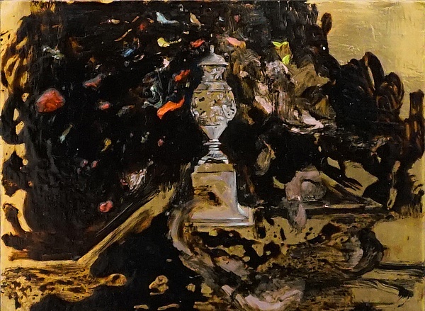 Jessica Rimondi "Pandoras Nacht" Mischtechnik auf Messing 16  x 20 cm