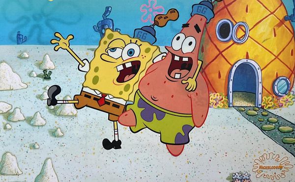 NICKELODEON, SPONEBOB SQUAREPANTS ANIMATION ART, LIMITED EDITION ANIMATION CEL ICE CREAM DRUNK