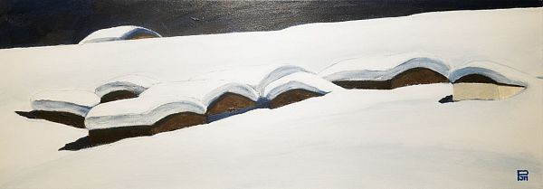 Johannes Maria Pittl "Schlick Stubai" - Acryl auf Leinwand - 25 x 70 cm