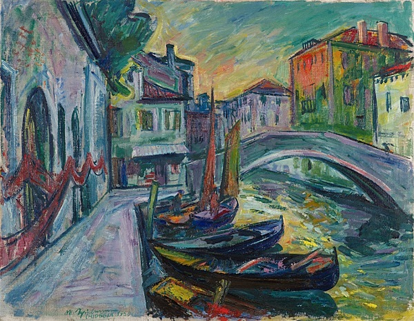 Max Spielmann "Chioggia" 1950 Öl auf Leinwand 56 x 72 cm