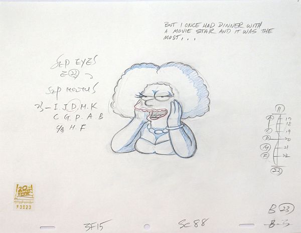 The Simpsons "A fish called Selma (Selma)" Original Pencil Drawing 28 x 36 cm