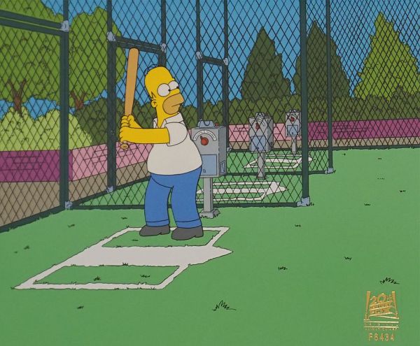 The Simpsons "Bart the Mother" Homer with Basketball,Original Production Cel, 27 x 33 cm