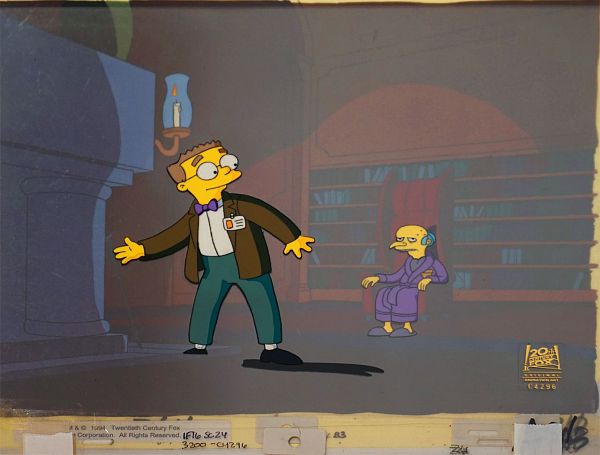 The Simpsons "Burn's Heir (Burns and Smithers)" Original Production Cel 28 x 36 cm