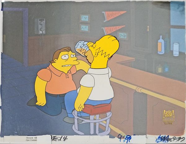 The Simpsons "Days of Wine and D´oh`ses" Original Production Cel 28 x 36 cm