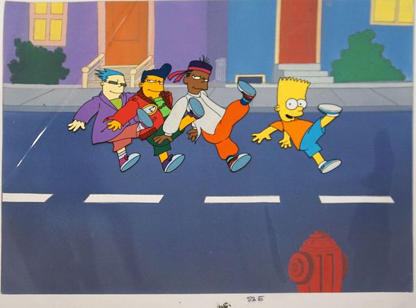 The Simpsons "Do the Bartman" Original Production Cel (Early Cel) 28 x 36 cm