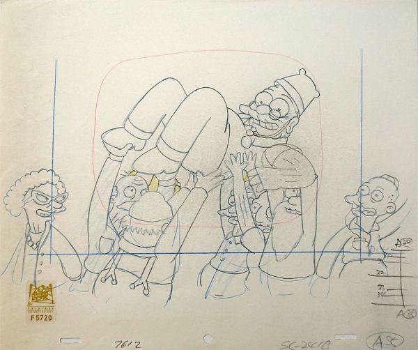 The Simpsons, Grampa, Original Pencil Drawing, 21 x 29 cm web