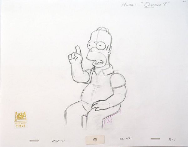 The Simpsons "Helter Shelter" Original Pencil Drawing 28 x 36 cm