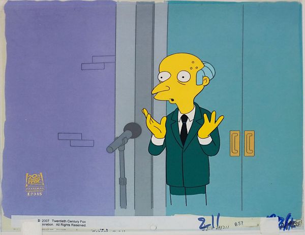 The Simpsons "HOMR" Original Production Cel 28 x 36 cm