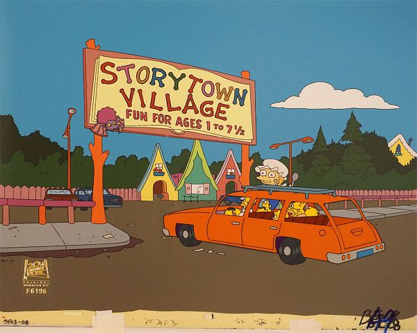 The Simpsons, Lisa the Vegetarian, Story Town Village, Original Production Cel 27 x 33 cm web