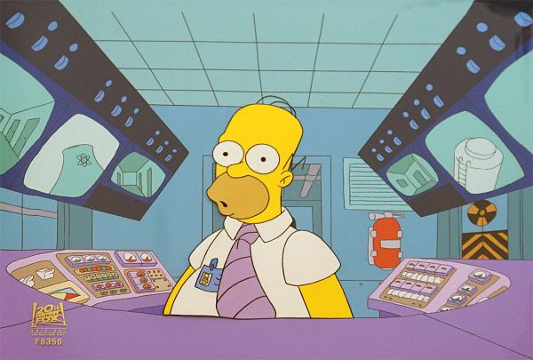 The Simpsons "Lisa's pony (Homer in nuclear plant)" Original Production Cel 28 x 36 cm