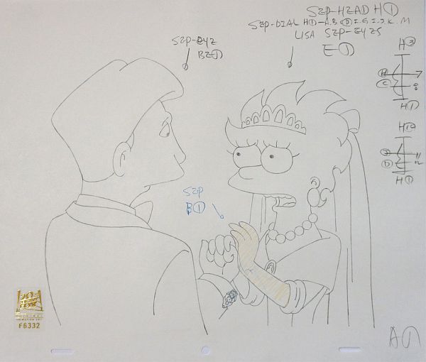 The Simpsons "Lisas Wedding" Pencil Drawing 28 x 36 cm