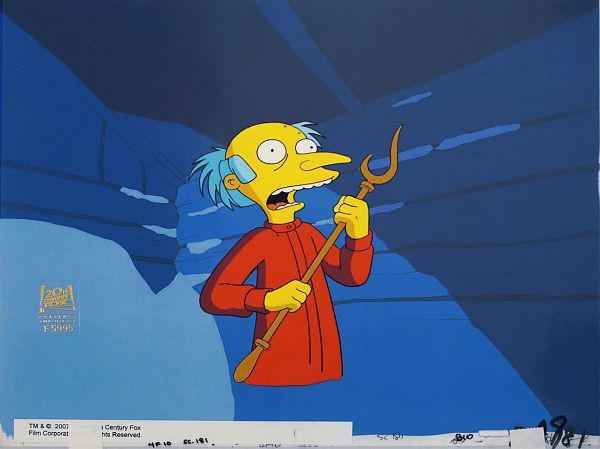 The Simpsons "Mountain of maddness (Mr. Burns)" Original Production Cel 28 x 36 cm