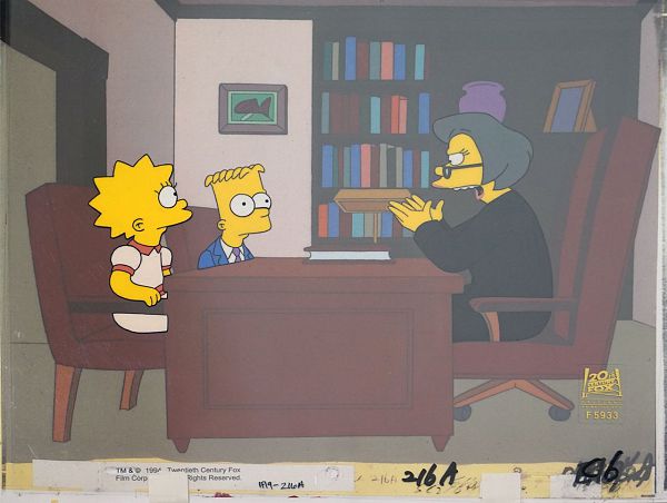 The Simpsons "The boy who knew too much - Bart and Lisa" Original Production Cel 31,5 x 27 cm