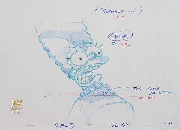 The Simpsons "Treehouse of Horror V" Original Pencil Drawing 28 x 36 cm
