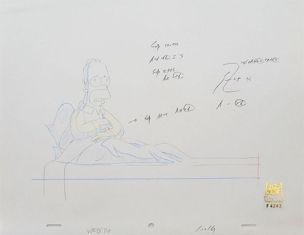 The Simpsons "Whistlers Father" Original Production Drawing 27 x 32 cm web