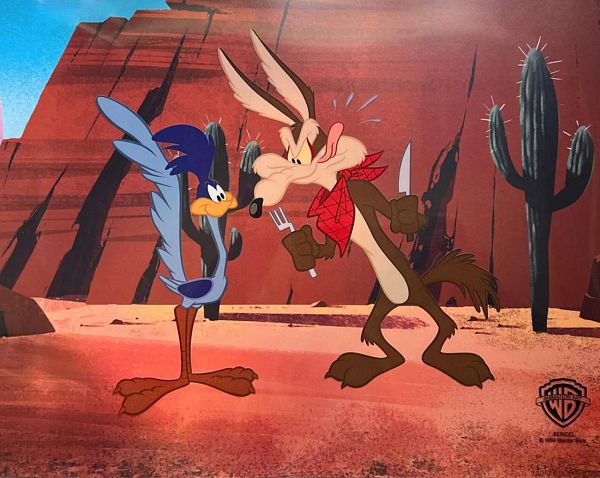 WARNER BROS, WILE COYOTE & THE ROADRUNNERChariots of Fur  LIMITED EDITION ANIMATION CEL