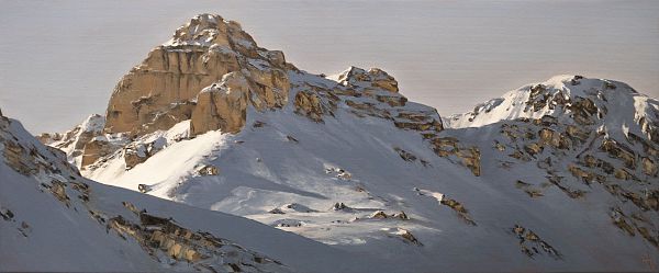 Harald Wilberger "Hoher Burgstall, Schlick Stubai" 47 x 98 cm