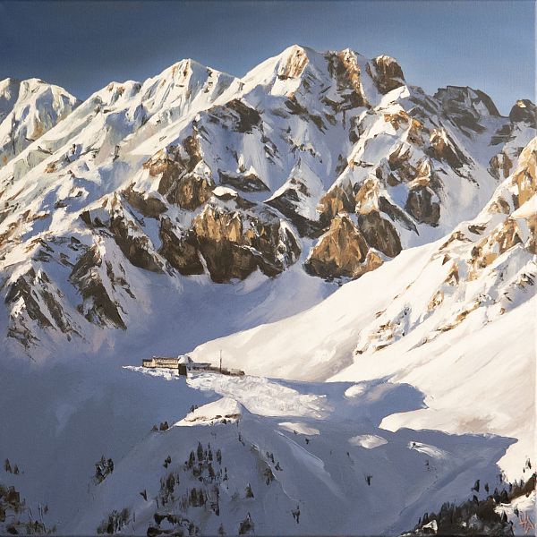 Harald Wilberger "Seegrube" - Öl auf Leinwand - 60 x 60 cm