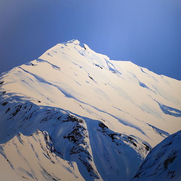 Hubert Zöhrer "Gilfert - Tuxer Alpen" - Acryl auf Leinwand - 70 x 70 cm