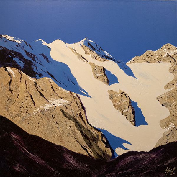 Hubert Zöhrer "Stubaier Alpen" - Acryl auf Leinwand - 70 x 70 cm