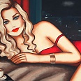 Ekaterina Moré "Night & Espresso" Acryl auf Leinwand 100 x 70 cm