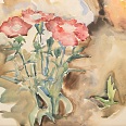 Ernst Nepo "Anemonenstrauß" Aquarell, 40 x 28 cm