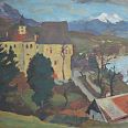 Ernst Nepo "Schloss Weiherburg" 1932 Eitempera auf Papier 55 x 74 cm
