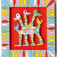 James Rizzi "Spring Into Action" 2001, 3D Siebdruck 40 x 30 cm