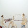 Jessica Rimondi "The bathers" Mischtechnik auf Holz 90 x 90 cm
