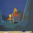 The Simpsons "The curse of the flying Hellfish (Grandpa and Bart)" Original Production Cel 28 x 36 cm